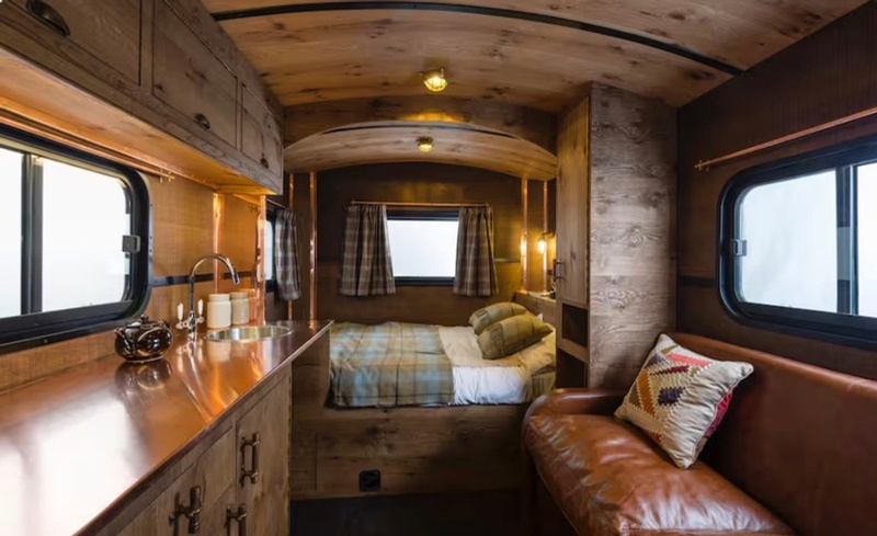 Clover shepherd's hut living space