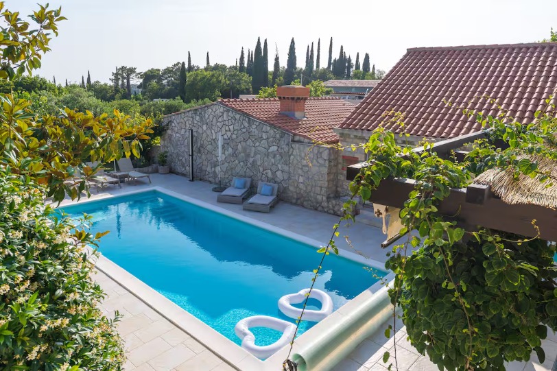 Croatian villa pool and terrace
